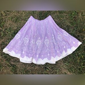 XOXO 100% cotton purple white sequin skirt size M aztec tribal bohemian gypsy